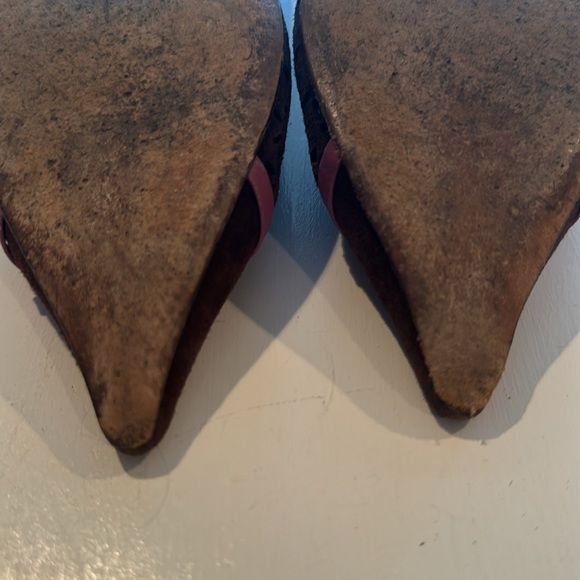 Kate Spade brown leather flat with pink detail - Picture 8 of 9